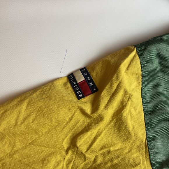 VTG Tommy Hilfiger Rare Majo Tech Green & Yellow Jacket Men Large (Read) - Picture 12 of 15